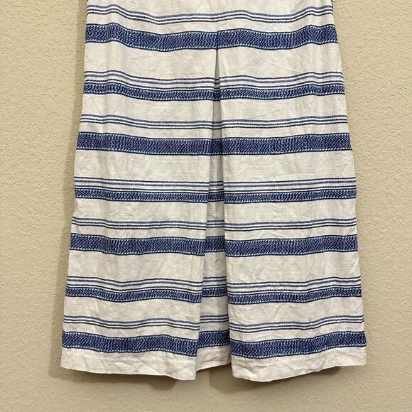 J. MCLAUGHLIN Tracy Mini Dress Striped Blue Sleeveless Shift Cotton - Picture 5 of 11